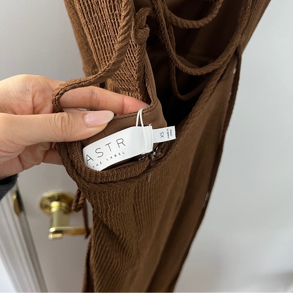 NWT Brinda Wrap Midi Dress in Brown - Picture 7 of 13